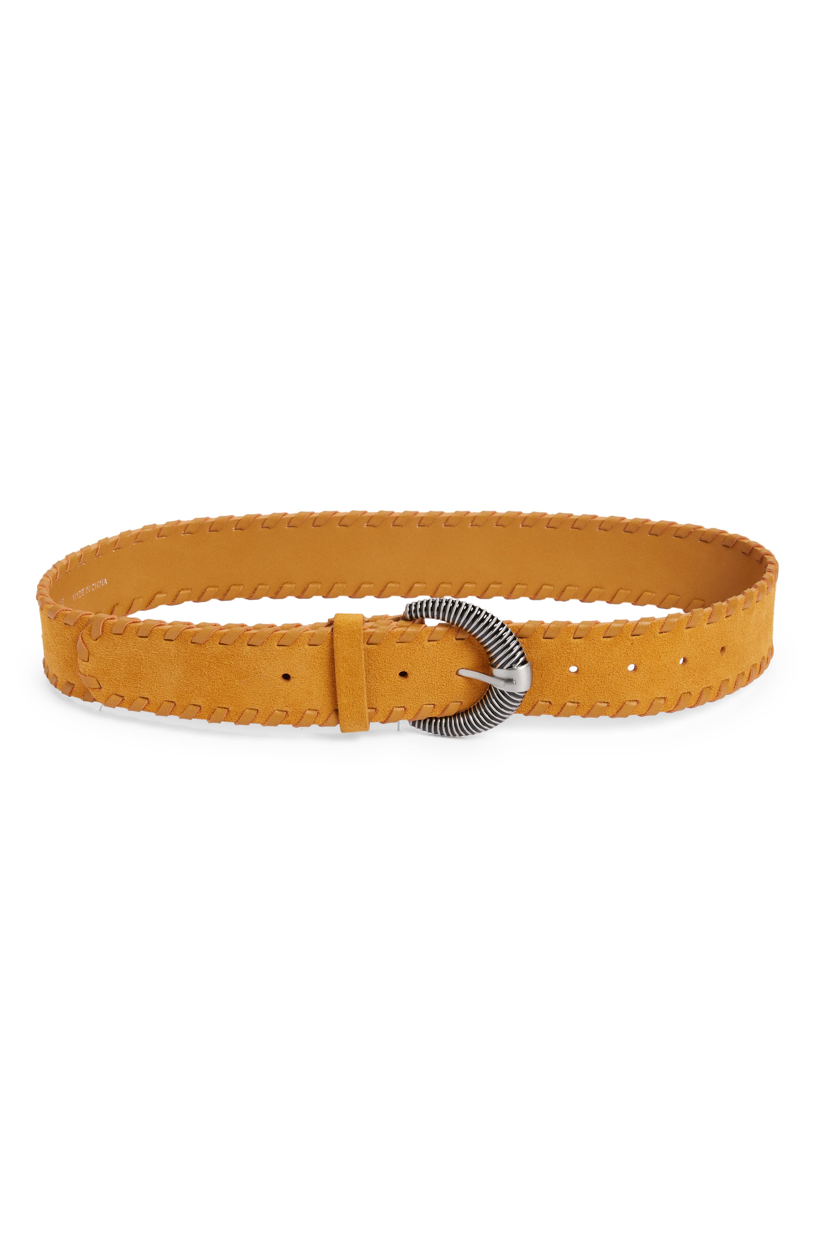 Yellow Suede Belt made in the USA